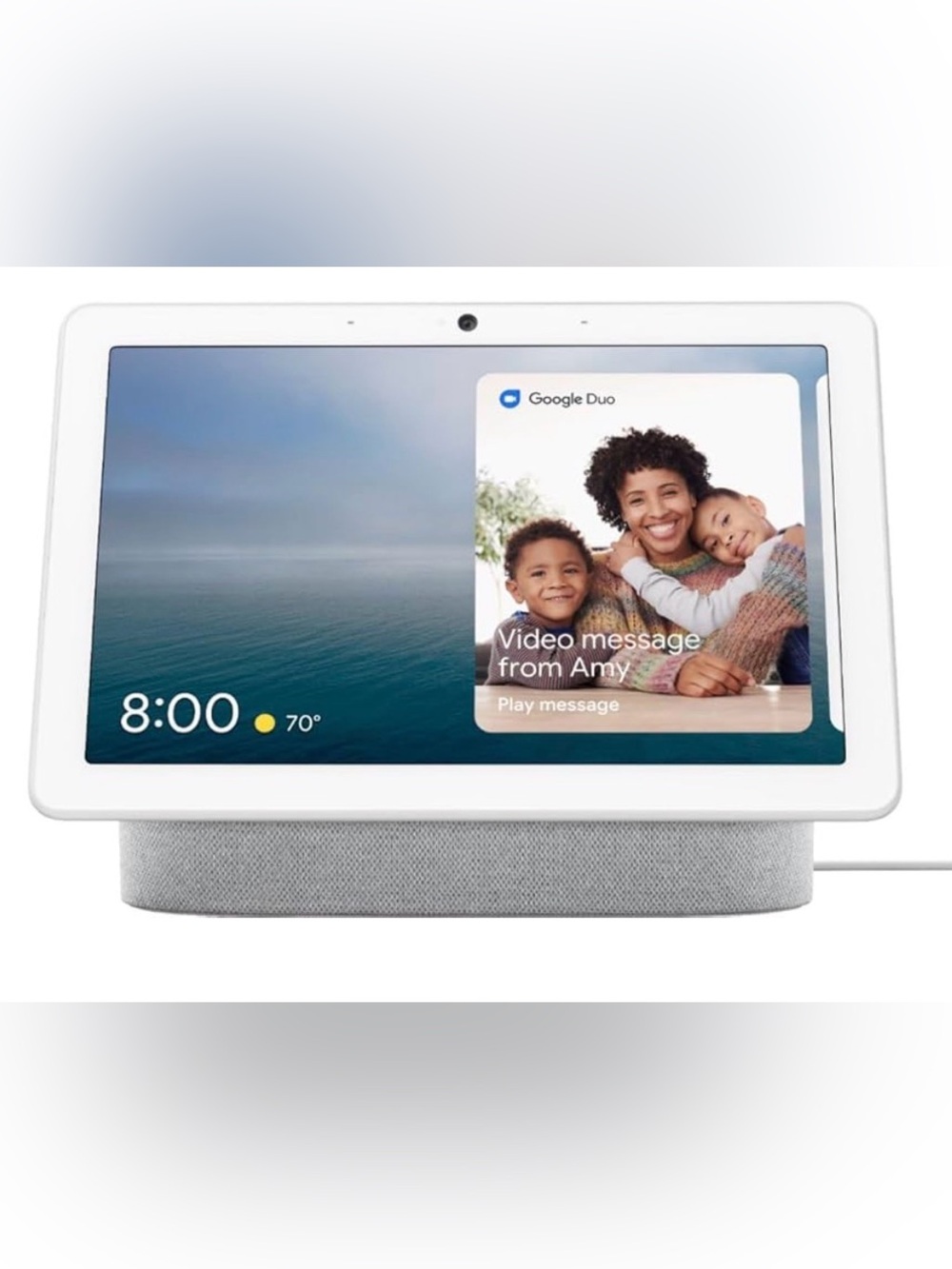 Google Nest Hub Gen 1 White with Charcoal Gray Fabric Speaker open box